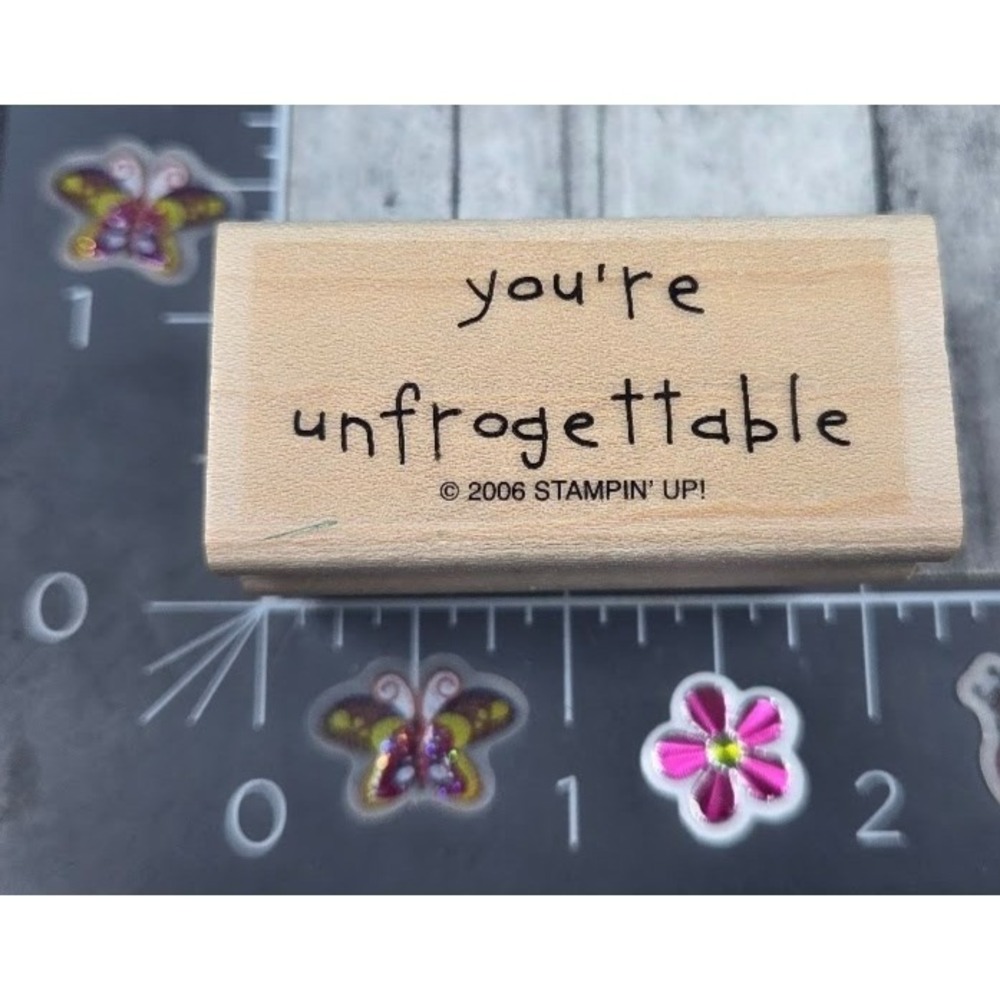 Stampin' Up! You're Unfrogettable Humor Pun Unforgettable Rubber Stamp Wood #E92